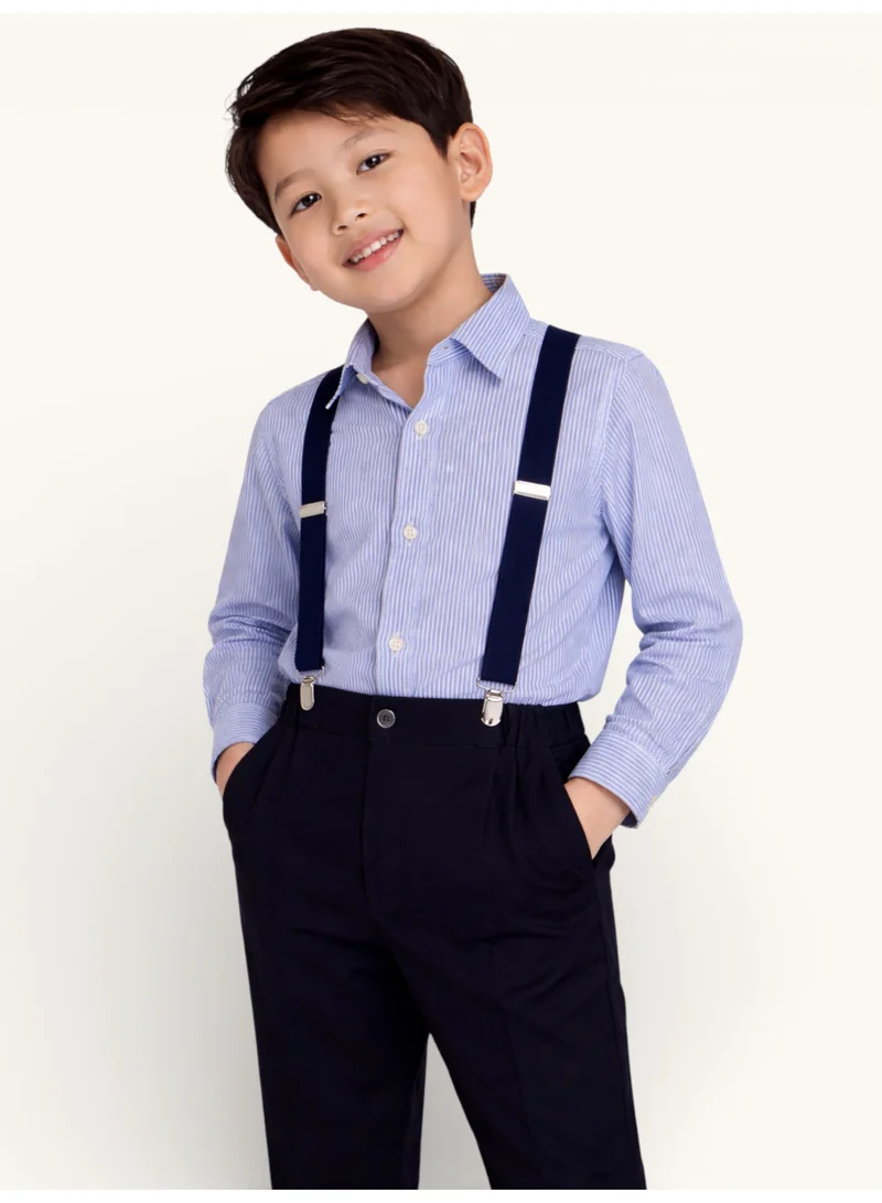 Victor And Jane  Boys 4 Pc set Formal Shirt, Navy Trousers, Suspenders & Bow Tie Set for Men | Best Price UAE